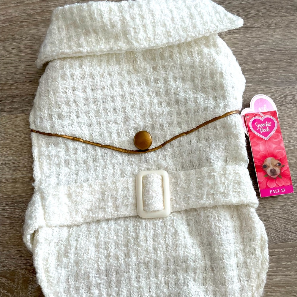 NWT tweed belted dog jacket